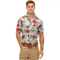 Superdry for man. M4010947A Blue Hawaiian Shirt (M), Casual, Cotton, Short sleeve