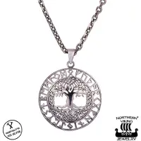 Northern Viking Jewelry Riimukiekko Tree Of Life hopeariipus NVJ-H-RS046