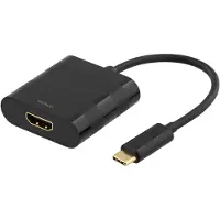 Deltaco USB-C – HDMI -adapteri, Musta