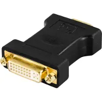 Deltaco – DVI-sovitin, analoginen DVI - analoginen VGA, na - ur, musta (DVI-6)