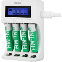 Deltaco – Ultimate Ni-Mh USB charger with 4 x AAA batteries (C704A4-4xAAA)