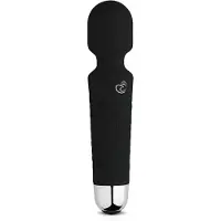 EasyToys - mini wand vibraattori - ladattava - musta