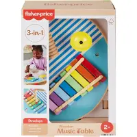 Fisher-Price Wooden Musical Table With Percussion Instrument Toys, 3 Wood Pieces - Multi/patterned - ONE SIZE