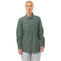 Jack Wolfskin Women's Barrier Long Sleeve Shirt Hedge Green Pitkähihaiset kauluspaidat S