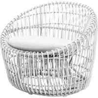 Cane-Line Nest pyöreä tuoli, valkoinen