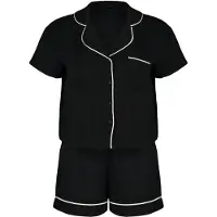 Trendyol Pyjamashortsit musta / valkoinen