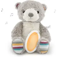 Zazu Bruno The Bear Sleep Shusher Gray Gray One Size Harmaa One Size Pojat, Tytöt