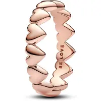 Pandora Hearts 14K Rose Gold-Plated Ring - Pink - 50