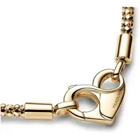 Pandora Studded Chain 14K Gold-Plated Bracelet With Heart Clasp - Gold - 16 CM