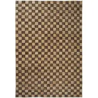 Ferm Living Käsinkudottu Villamatto Check 200x300 cm Coffee
