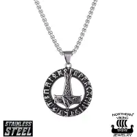 Northern Viking Jewelry Huutava Lohikäärme Thorin Vasara kaulakoru NVJRS108