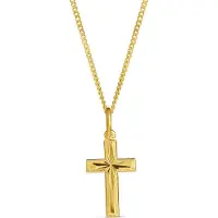 Top Gold kullattu timanttileikattu rippiristi uramatta pieni 52 5666 1500 02