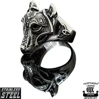 Northern Viking Jewelry Guardian Wolf terässormus