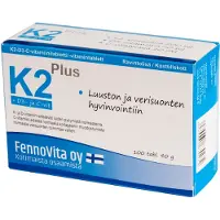 Fennovita K2 Plus 200 µg 100 tabl. ravintolisä