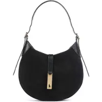 Ralph Lauren for woman. 428977471001 Small black suede Polo ID shoulder bag (OSFA), Casual, Leather