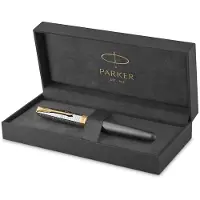 Parker Sonnet Intrerpid Journeys Collection Fountain Pen Ancient China Edition Grey Lacquer with Solid Silver Cap & Gold Trims Medium Solid Gold Nib Gift Box