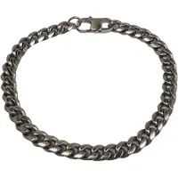 Bosie harmaa satiinihiottu panssariranneketju 6mm SBB-6S-SAT-H, 21,5cm