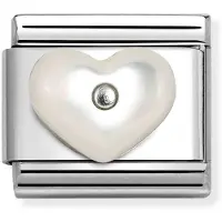 Nomination Composable Classic Stone Symbols Silvershine White Mother of pearl heart 330509/17
