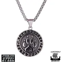 Northern Viking Jewelry Northern Viking Jewellery NVJRS064 Wolf Paw Rune kaulakoru