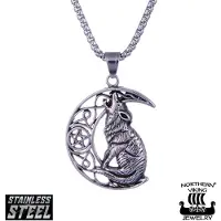 Northern Viking Jewelry kaulakoru Moon Wolf NVJRS100