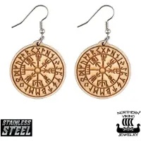 Northern Viking Jewelry Vegvisir puukorvakorut NVJKK045