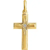Top Gold hopeinen risti 11x18mm timantti 0.01ct kullattu 525666154002