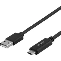 Deltaco – USB 2.0 cable, USB-A - USB-C male, LSZH, 2m, black (USBC-1006-LSZH)