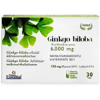 Raw Organic Aboa Medica Ginkgo biloba / neidonhiuspuu 6000mg 30kaps