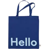 Design Letters Tote bag -laukku Hello-tummansininen