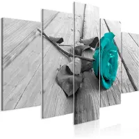 Artgeist Rose On Wood Wide Turquoise taulusetti