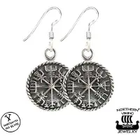 Northern Viking Jewelry Vegvisir koukkukorvakorut NVJKK030