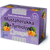 Kärkkäinen Mustaherukka+Tyrniöljy Omegat 60 kaps. ravintolisä