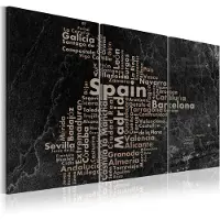 Artgeist Map Of Spain On The Blackboard - Triptich taulusetti