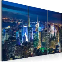 Artgeist Bird´S Eye View Of New York City By Night taulusetti