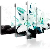 Artgeist Turquoise Lilies And Stones taulusetti