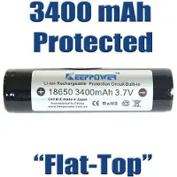 Keeppower 3400 mAh Protected 18650 Li-ion Battery 2 kpl akkuparisto