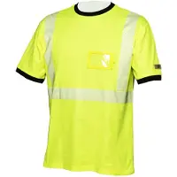 Priha Hi-Vis keltainen katkoprintti puuvilla t-paita