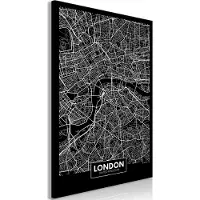 Artgeist Dark Map Of London Vertical taulu