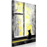 Artgeist Longing Kitty Vertical Yellow taulu