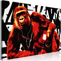 Artgeist Pop Art Monkey Narrow Red taulu