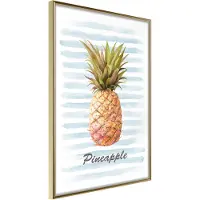 Artgeist Pineapple On Striped Background juliste