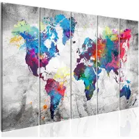 Artgeist World Map: Spilt Paint taulusetti