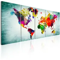 Artgeist World Map: Green Vignette taulusetti
