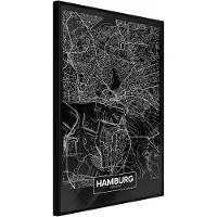 Artgeist City Map: Hamburg (Dark) juliste