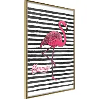 Artgeist Flamingo On Striped Background juliste