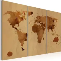 Artgeist Maailman Maalattu Kahvi - Triptyykki taulusetti