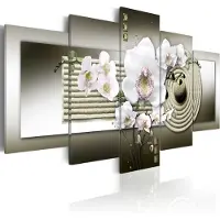 Artgeist Orchid And Zen Garden In Grey taulusetti