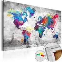 Artgeist World Map: Grey Style [Cork Map] korkkitaulu