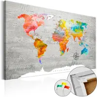 Artgeist Multicolored Travels [Cork Map] korkkitaulu