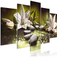 Artgeist Lilies And Stones Wide Green taulusetti